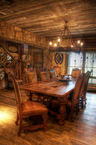 Dining room - rustic dining room idea in Austin