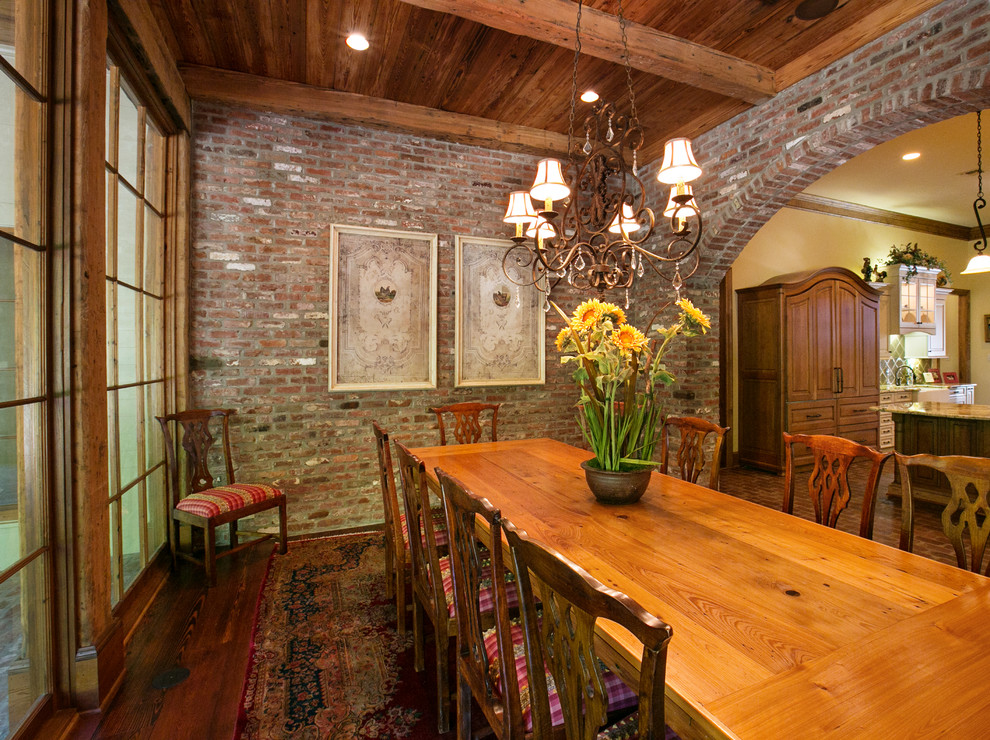 Example of a classic dark wood floor dining room design in Dallas