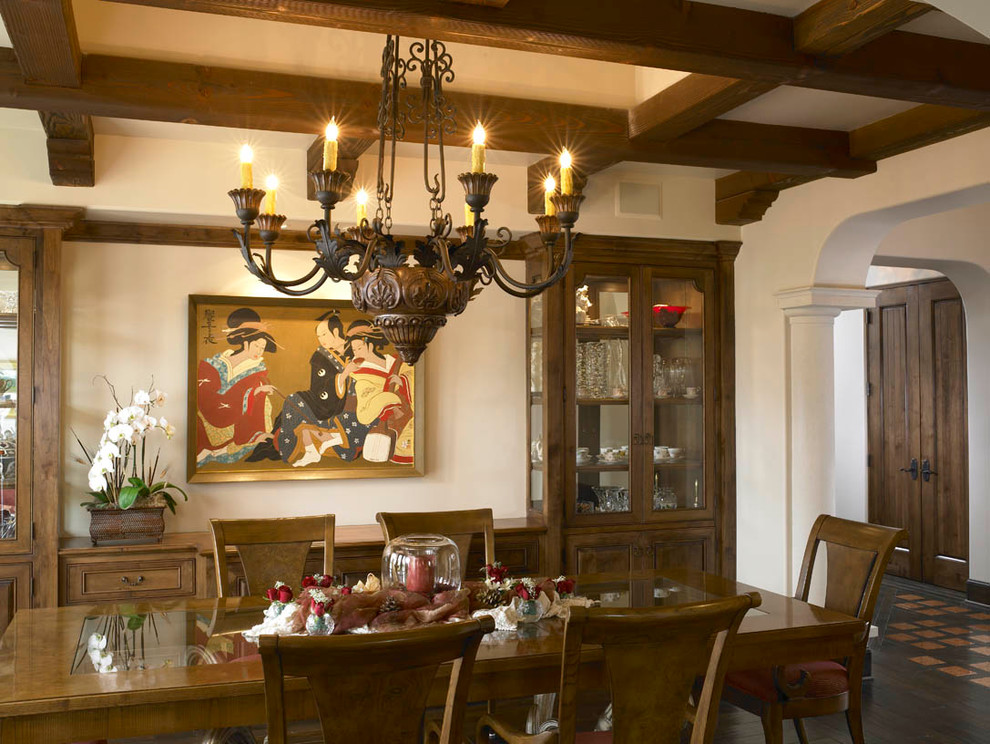 Inspiration for a mediterranean dining room remodel in San Diego