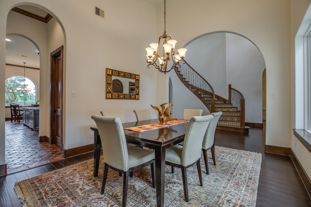 Photo of a mediterranean dining room in Austin.