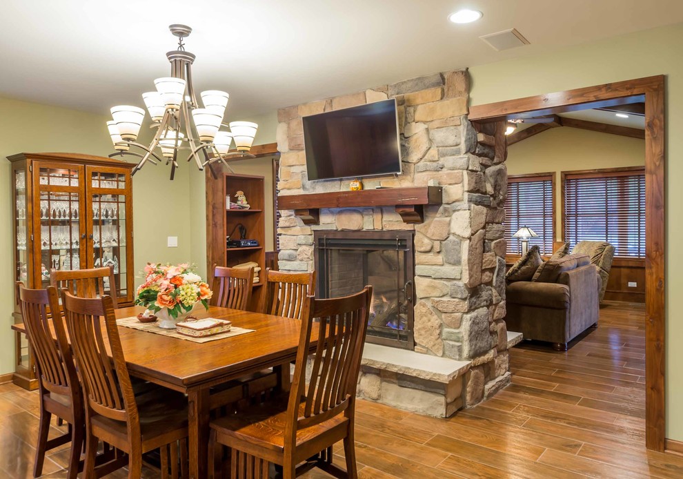 Raised Ranch Retreat Rustic Dining Room Chicago by 12/12