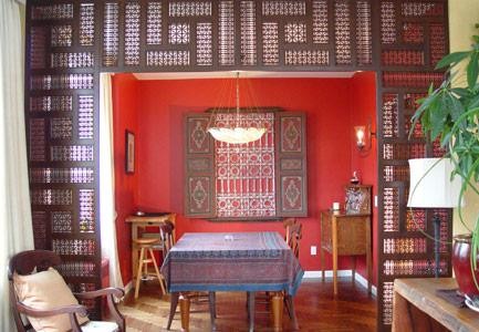 Example of a zen dining room design in New York