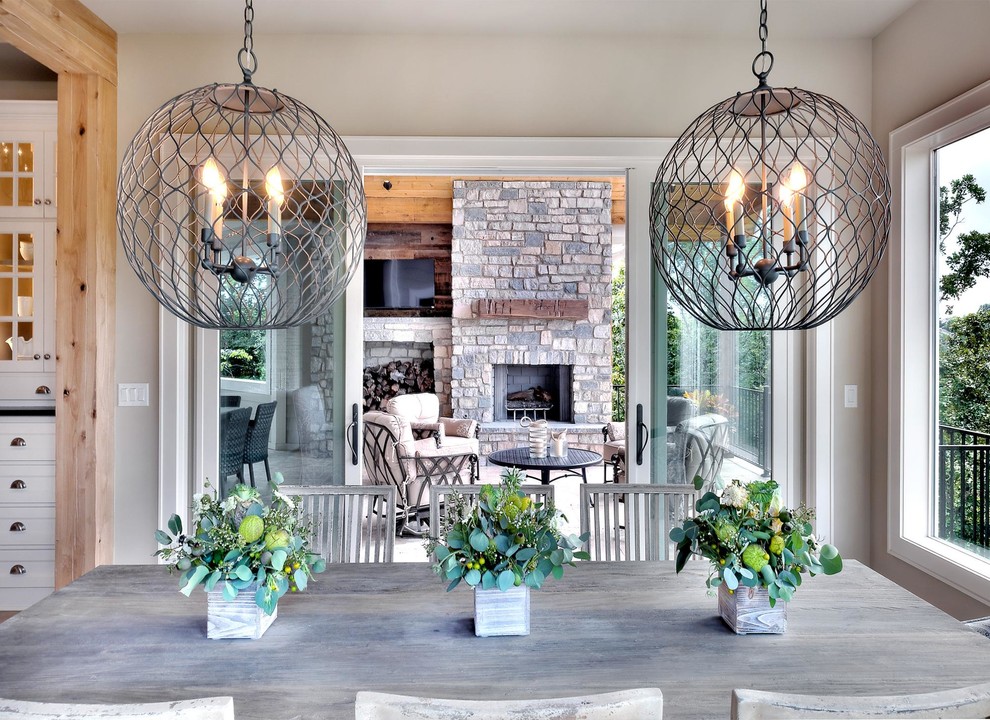 Inspiration for a rural dining room in Dallas.