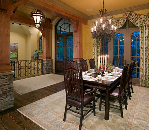 Inspiration for a rustic dining room remodel in Atlanta