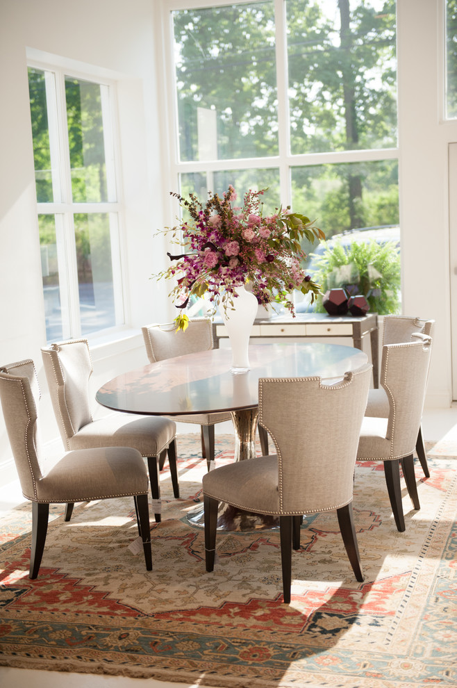 Inspiration for a transitional kitchen/dining room combo remodel in Philadelphia with white walls