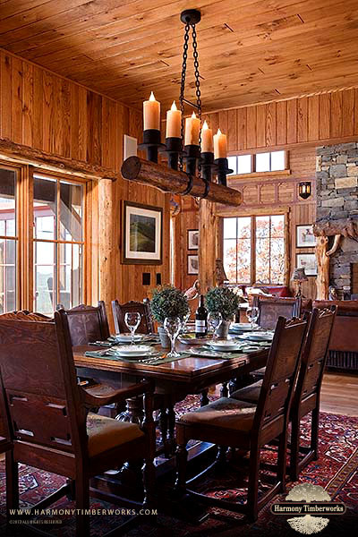 Exemple d'une salle à manger montagne.