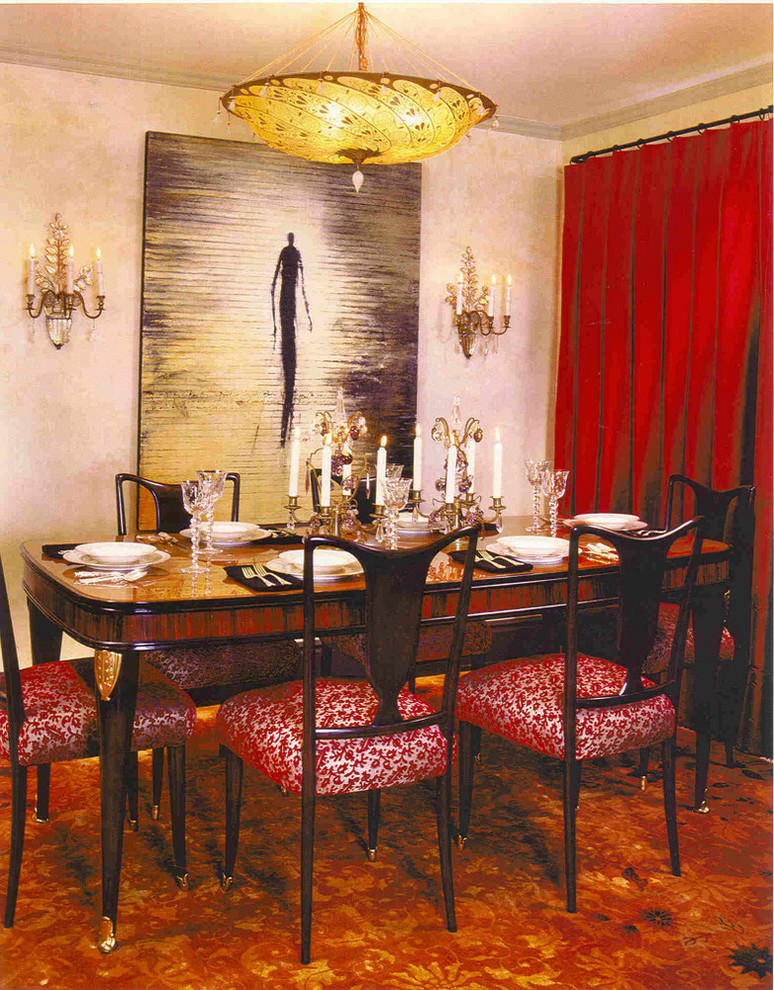 Exemple d'une salle à manger éclectique.