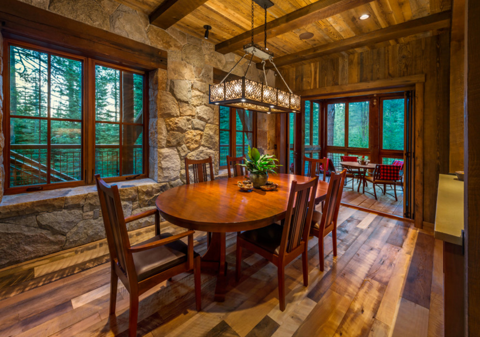 Sustainable Mountain Home Rustic Dining Room Other by Heller