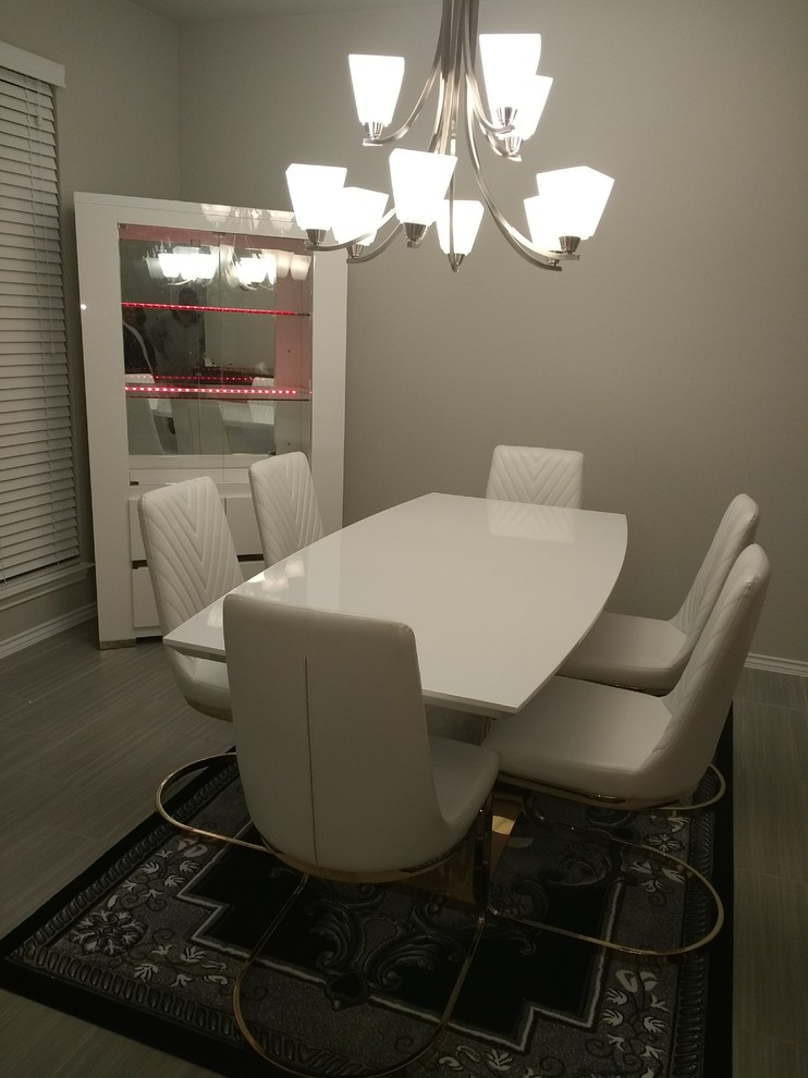 Example of a trendy dining room design in Houston
