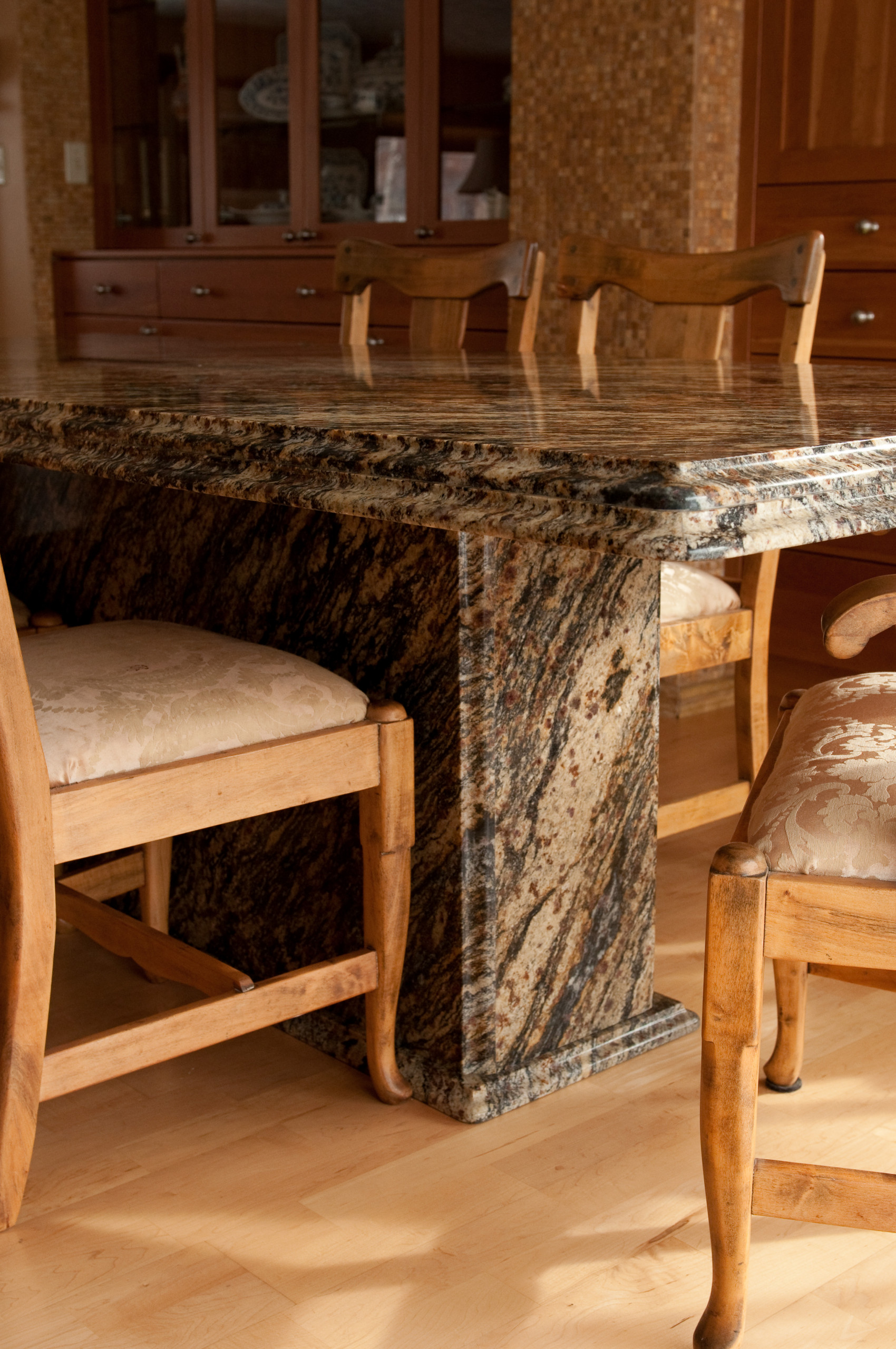 Granite Dining Room Tables : Marble Dining Table Design Ideas Cost And Tips : Modern granite dining table with double ogee edge.