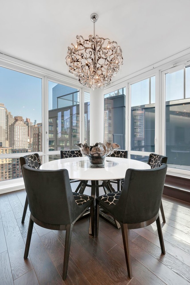 Medium sized contemporary dining room in New York.