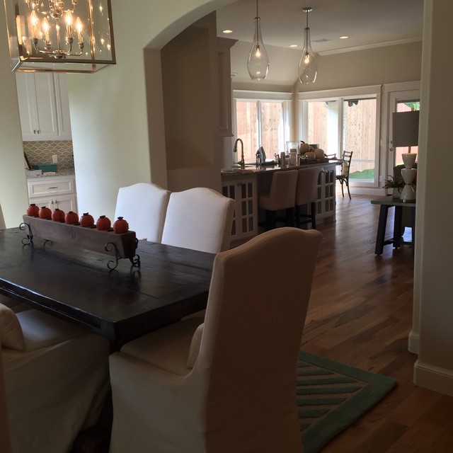 The beautiful dining table was designed by Rust and Rot Transitional