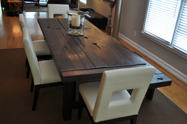 rustic dining bench