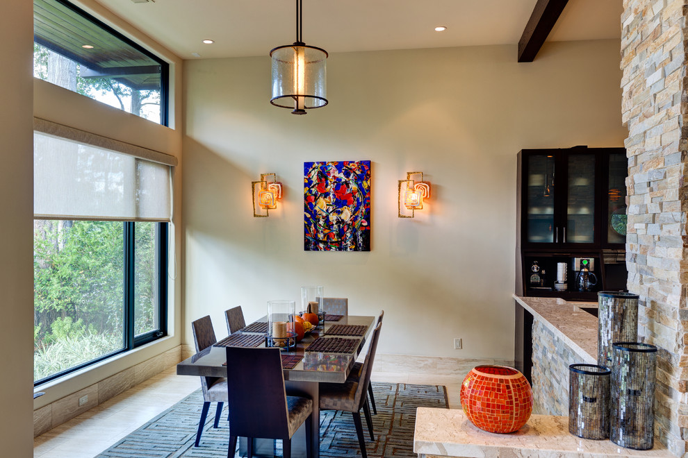 Inspiration for a contemporary dining room remodel in Houston