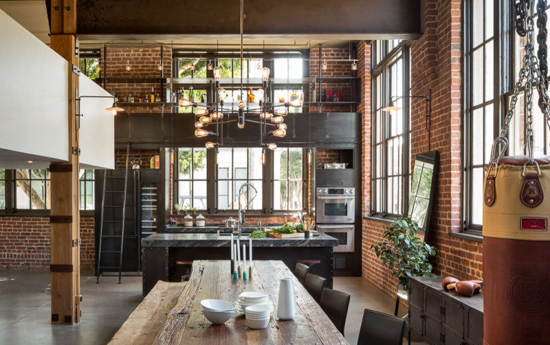 This is an example of an industrial dining room in San Francisco.