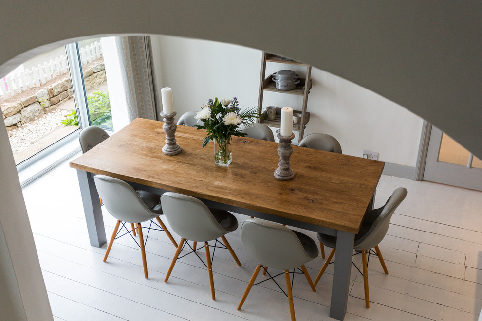 Photo of a scandi dining room in Cornwall.