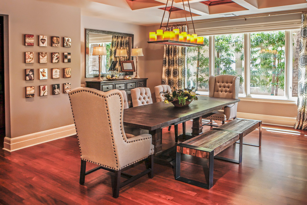 Example of a transitional dining room design in Las Vegas