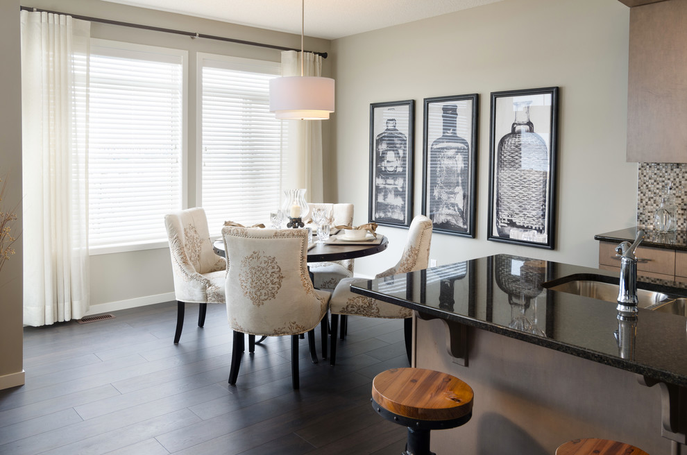 Photo of a contemporary dining room in Calgary.