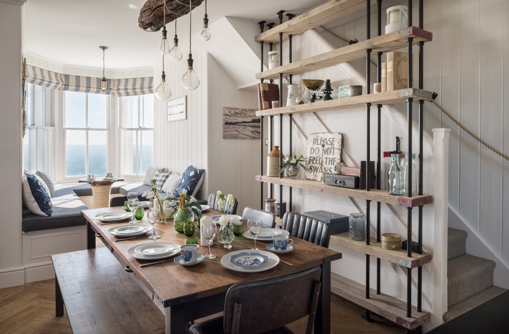 This is an example of an industrial dining room in Cornwall.