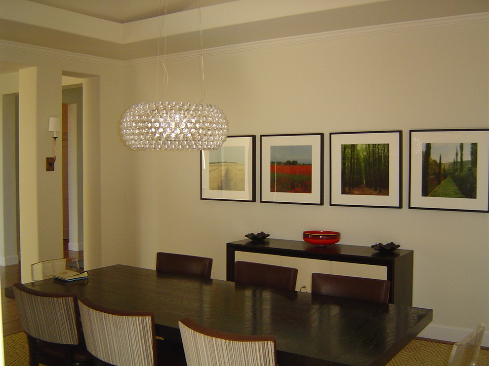 Inspiration for a contemporary dining room in San Francisco with beige walls.