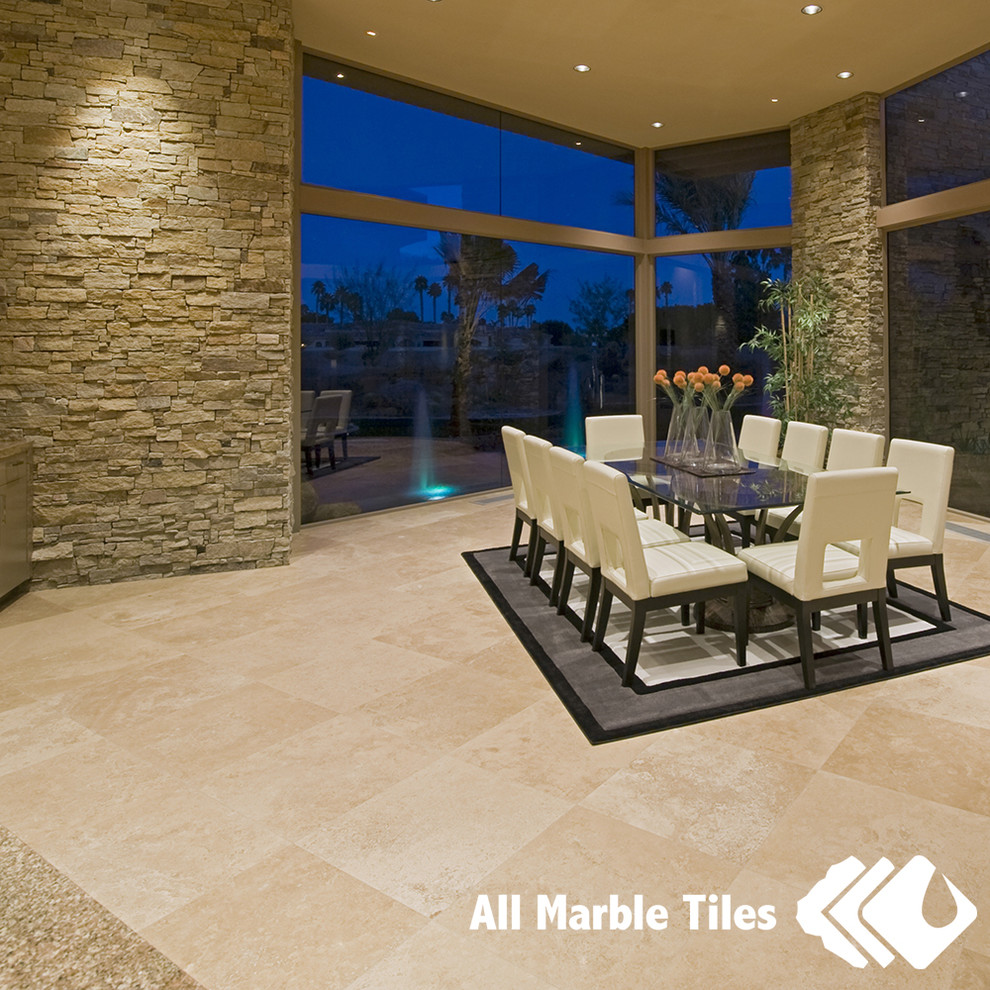 Tile Flooring With All Marble Tiles Beige Marble Tiles Contemporary