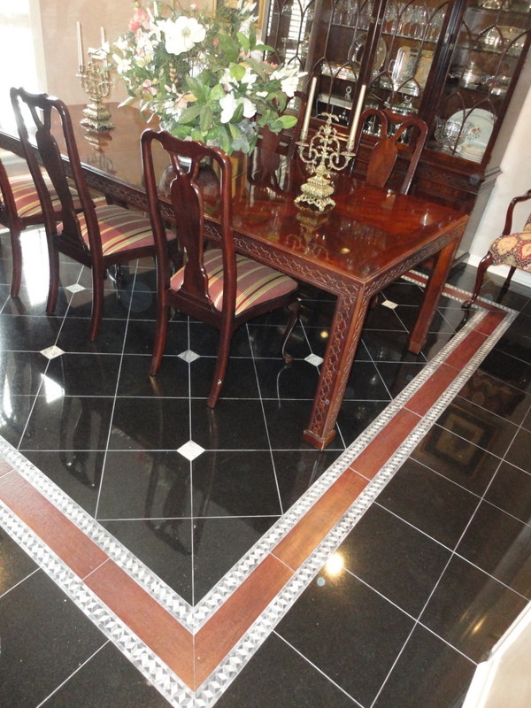 Tile/Marble Flooring Traditional Dining Room Houston by Katy