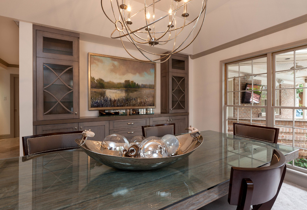 Design ideas for a contemporary dining room in Houston.