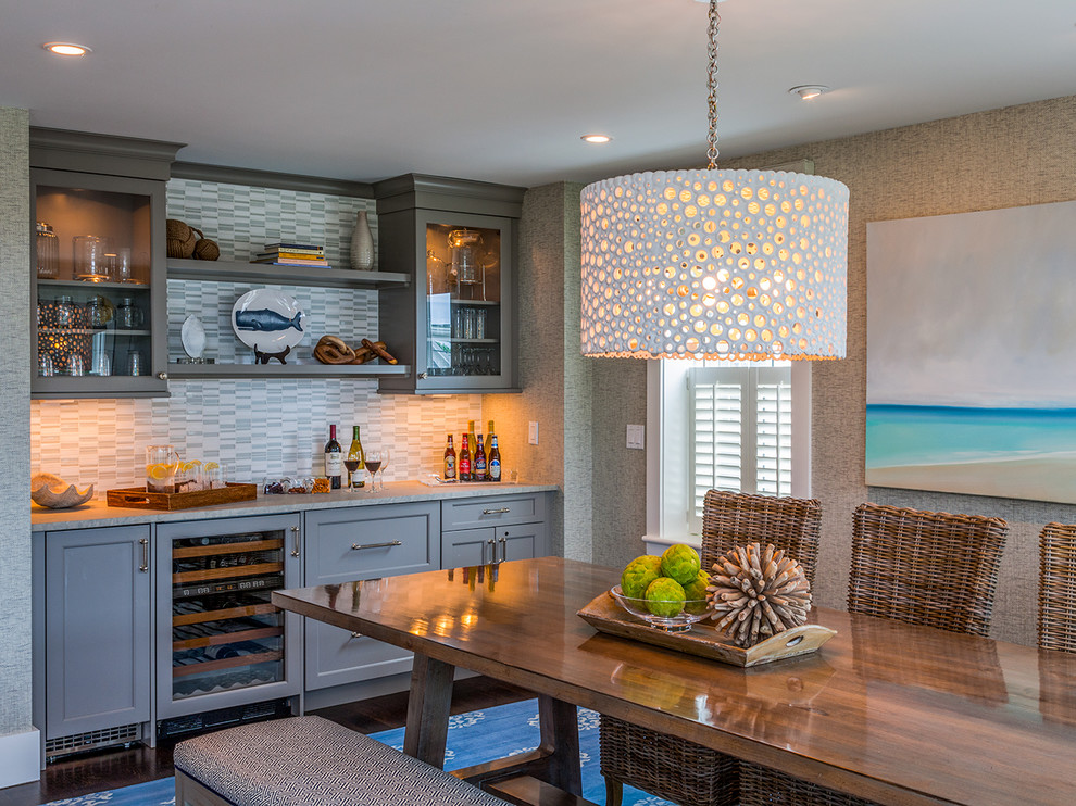 Inspiration for a coastal dining room remodel in Boston
