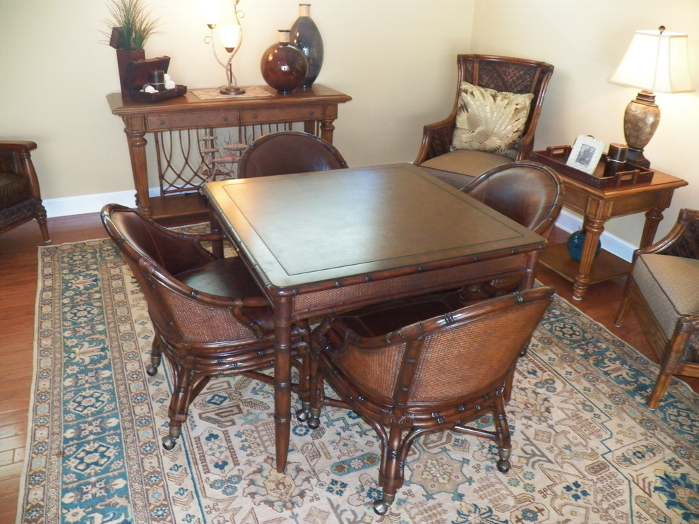 Tommy Bahama Card Table And Chairs Tropical Dining Room Miami By Sunshine Furniture Houzz