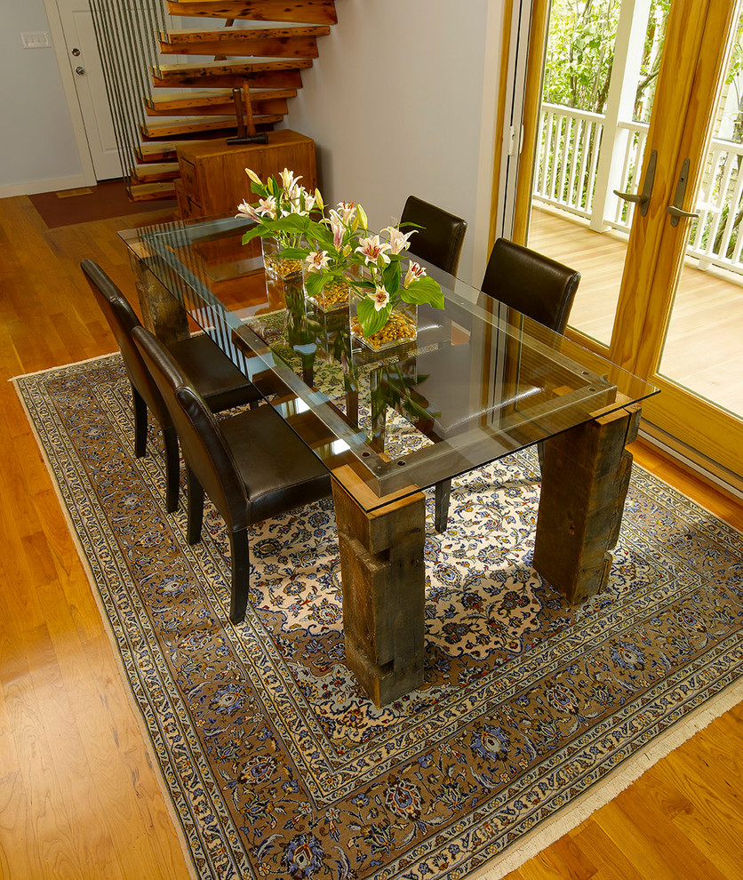 Example of a trendy dining room design in Detroit