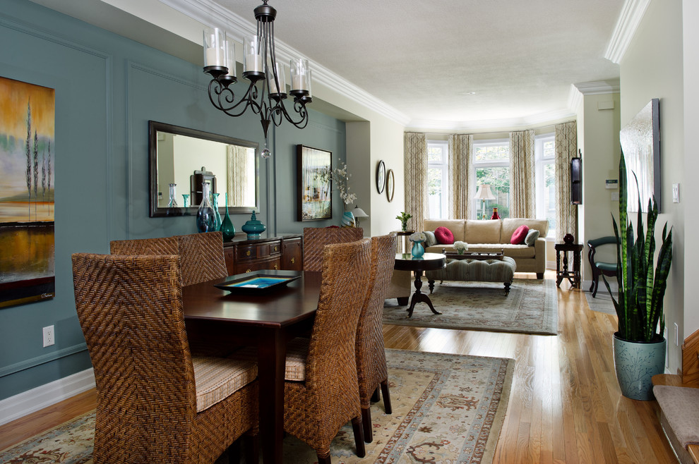 Inspiration for a classic open plan dining room in Toronto.