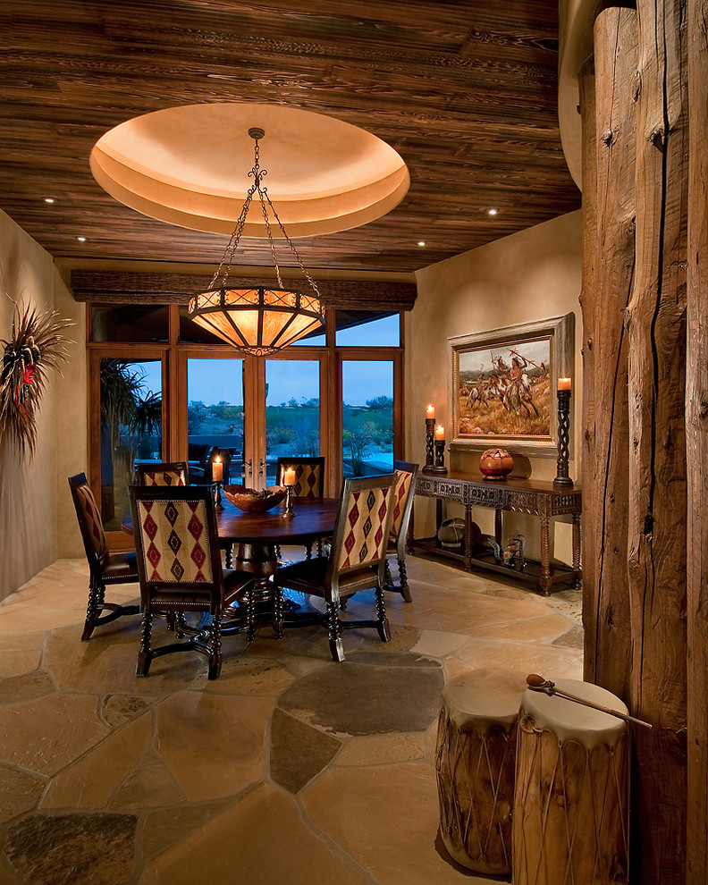 Traditional Southwest Territorial Southwestern Dining Room