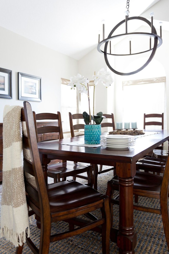 Transitional Open Concept Kitchen Dining and Living Room - Transitional