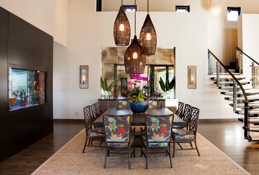 Design ideas for a world-inspired dining room in San Diego.