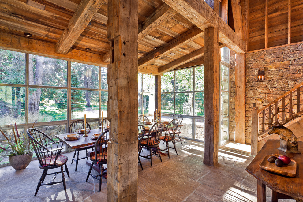 Rustic dining room in Other.