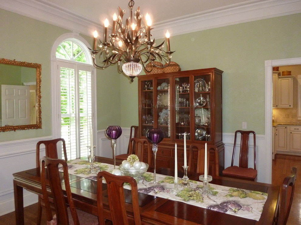 Updated Chandelier in Dining Room Traditional Dining Room