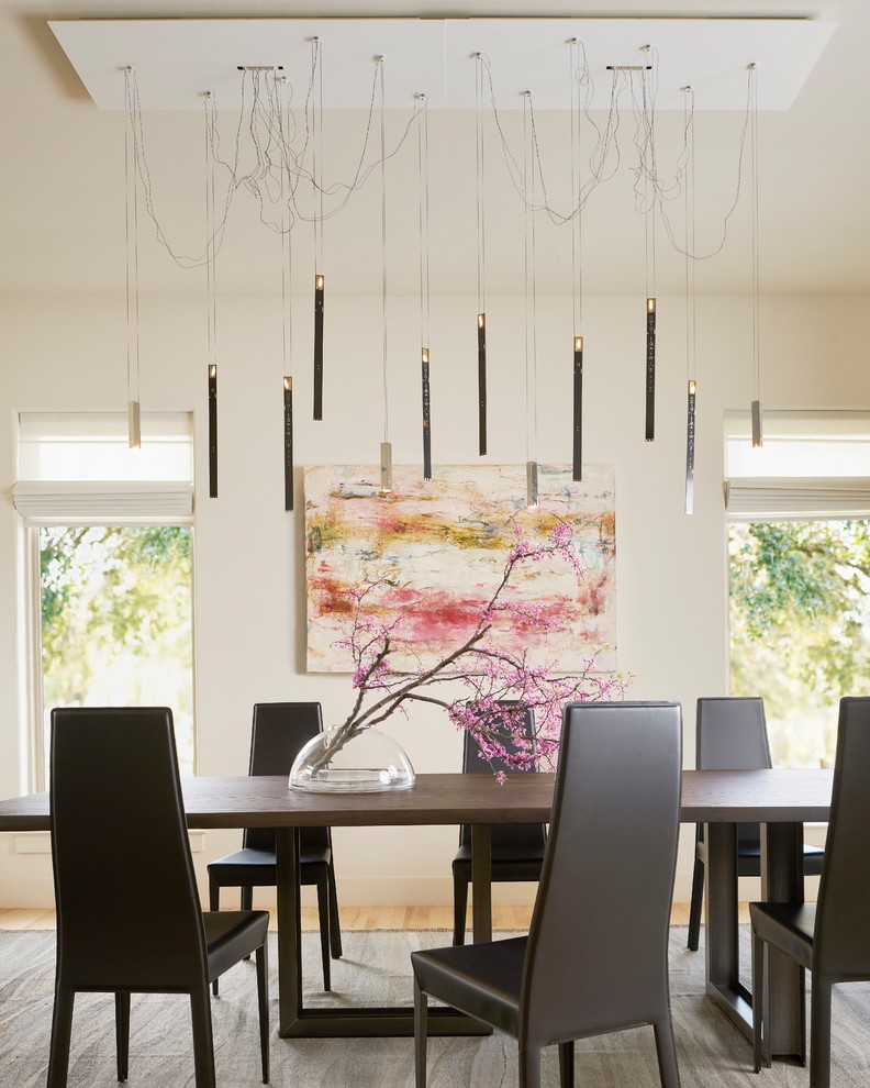 Trendy dining room photo in Dallas with beige walls