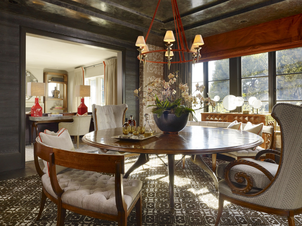 Inspiration for a contemporary dark wood floor dining room remodel in San Francisco