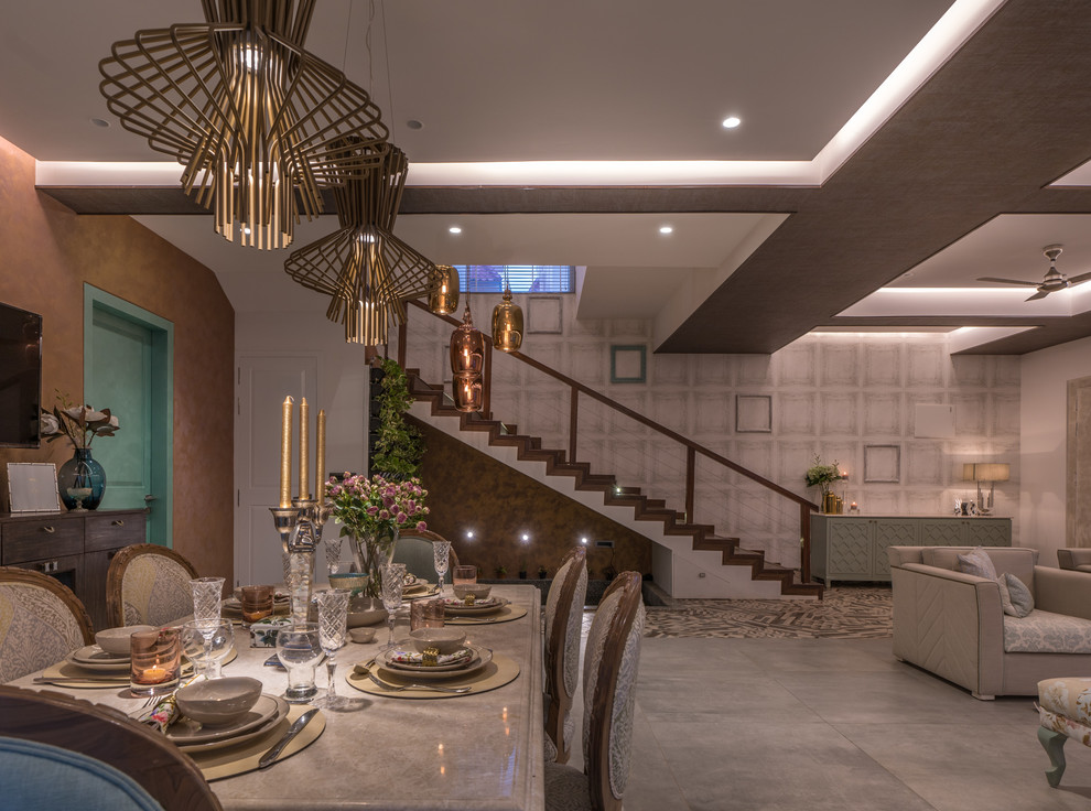 Photo of a contemporary dining room in Hyderabad.