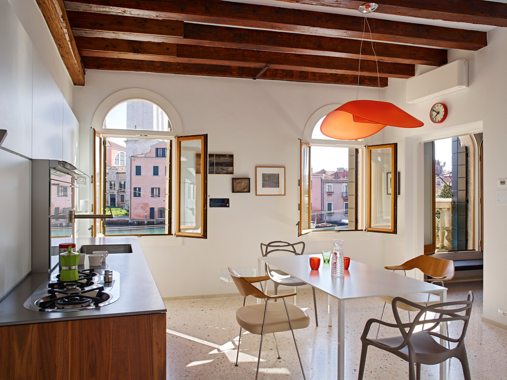 Inspiration for a contemporary dining room in Venice.