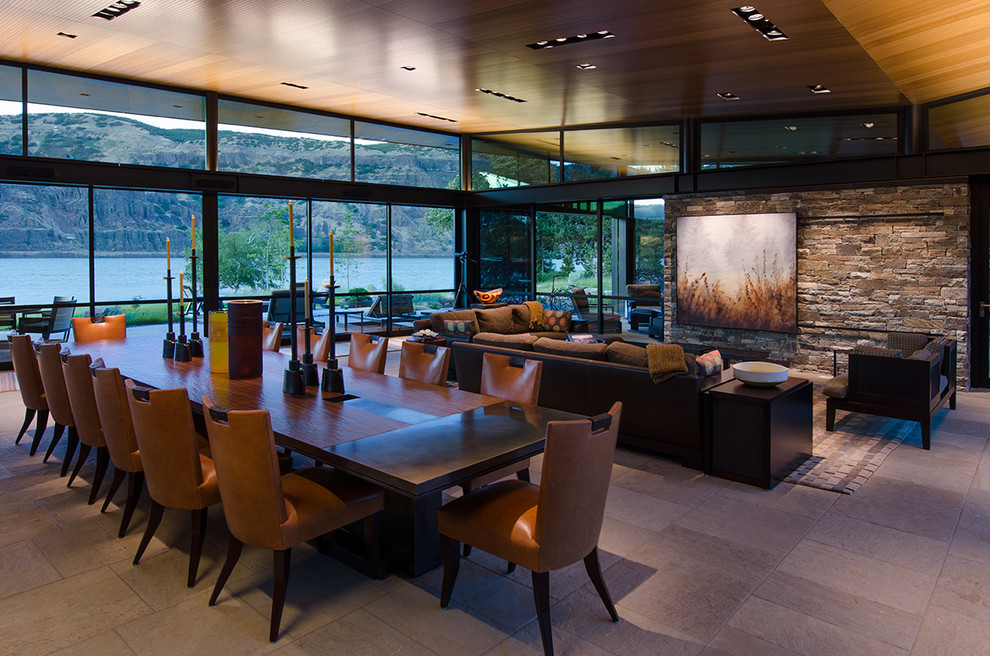 Inspiration for a contemporary dining room in Portland.