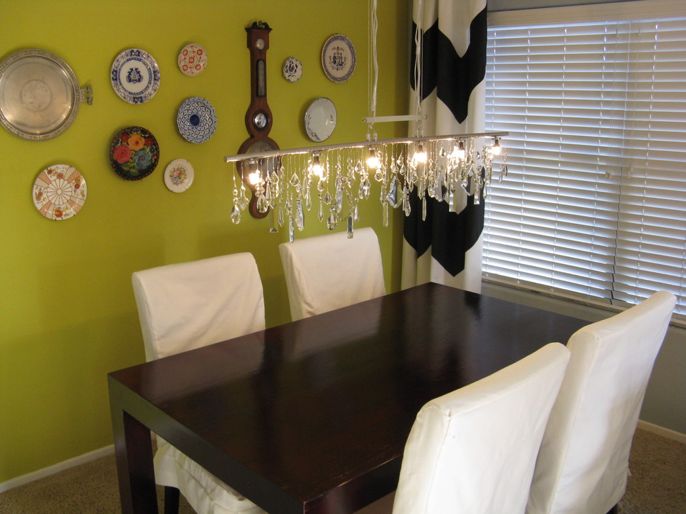 Vintage Crystal Diy Linear Chandelier With Plate Wall Eclectic Dining Room Los Angeles By Madison Modern Home Houzz Vintage Crystal Diy Linear Chandelier, Diy Rectangular Crystal Chandelier Dining Room