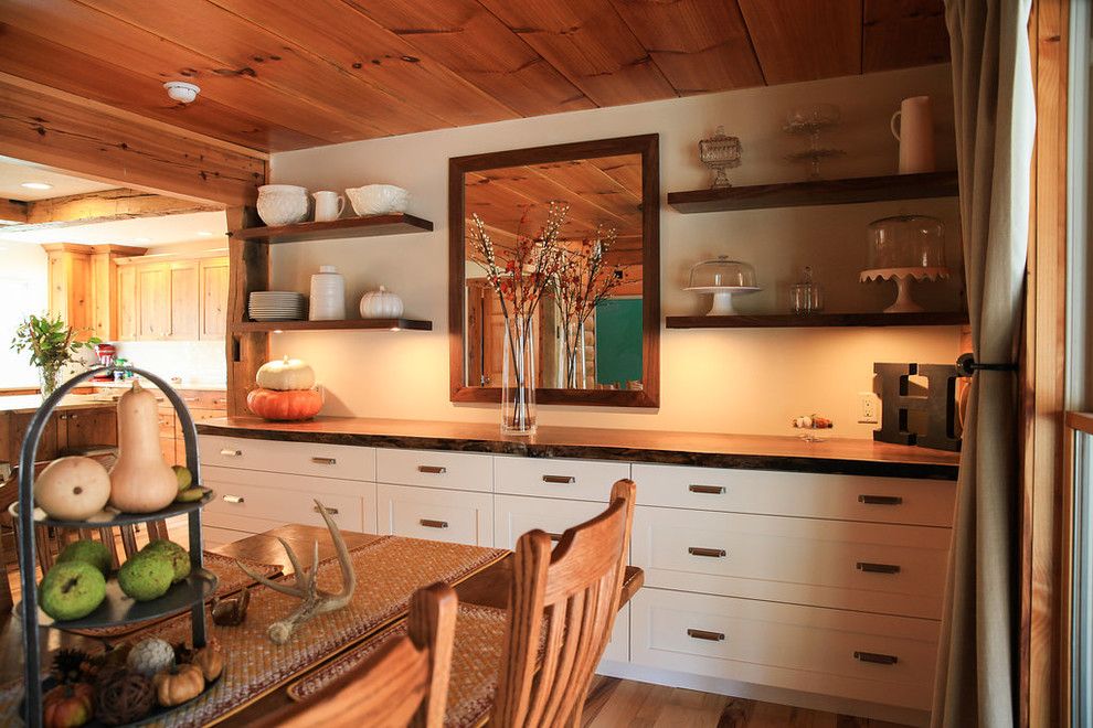 Dining Room Sideboard With Floating Shelves