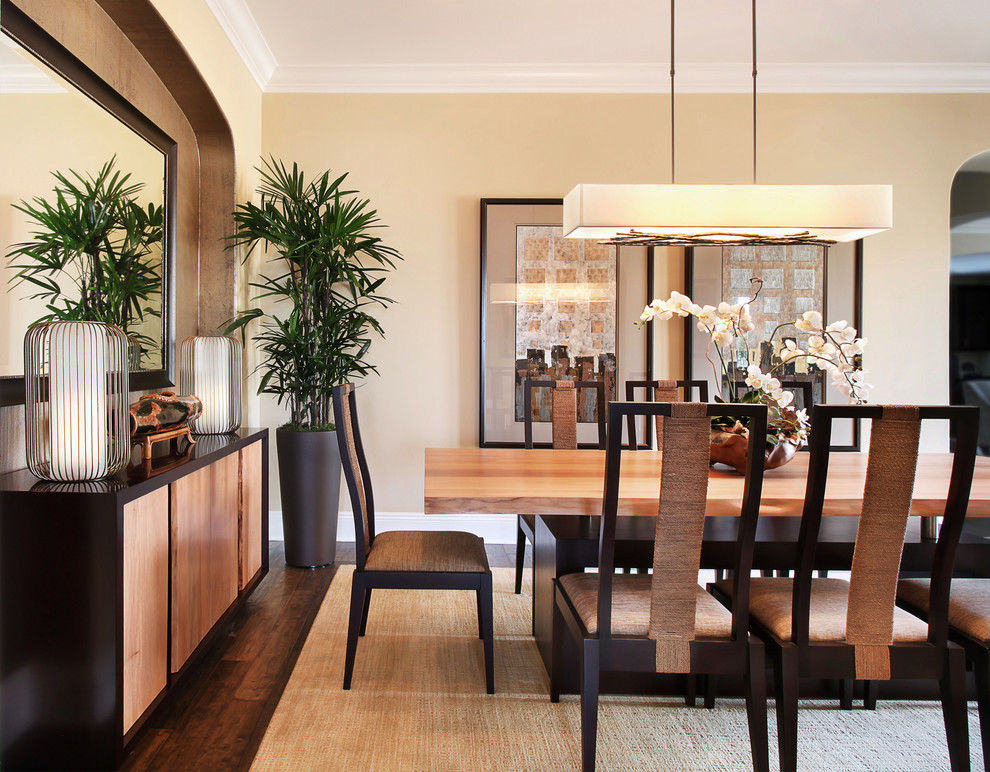 Inspiration for a contemporary dining room remodel in Orange County