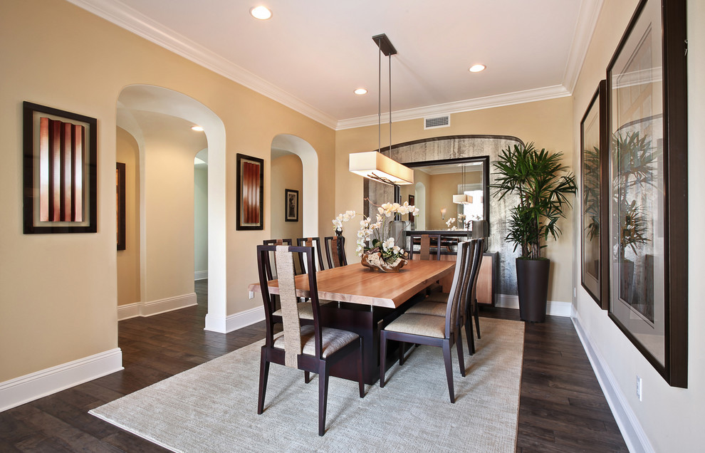 Inspiration for a contemporary dining room remodel in Orange County