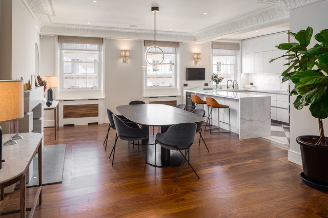 Walnut White & Marble - Contemporary - Dining Room - London - by ...