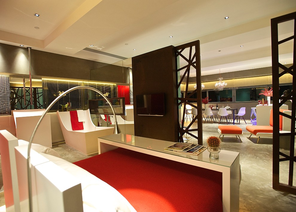 Warehouse Overlooking the South China Sea Contemporary Dining Room Hong Kong by Anji