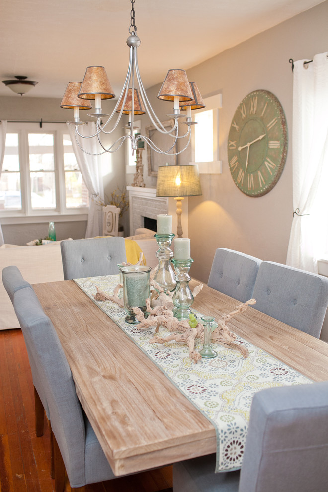 Inspiration for a farmhouse dining room remodel in Denver