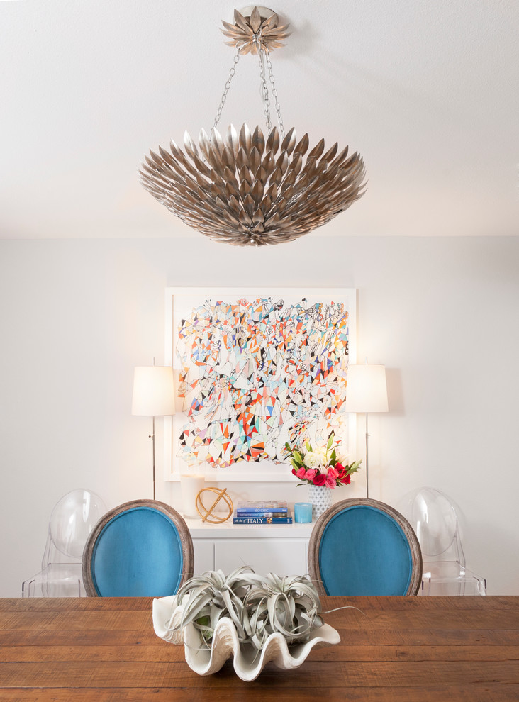Photo of a contemporary dining room in Austin.