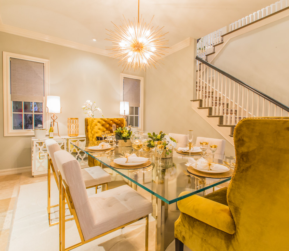 White and Gold Dining Room - Eclectic - Dining Room - San Francisco
